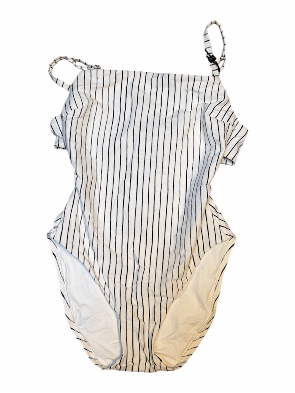 Vitamin A White & Black Pinstripe One-Piece Swimsuit | NWT | Size Small